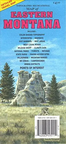 Eastern Montana Topographic Recreational Map 1