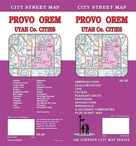 Provo / Orem / Utah County, Utah Street Map [Map] Gm Johnson 1