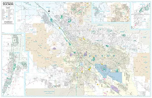 Tucson Metropolitan Full Detail Wall Map [Map] Phoenix Mapping Service 1