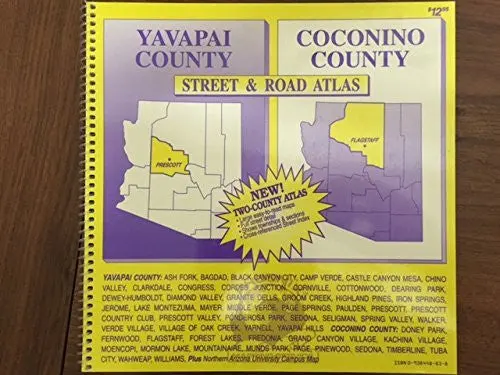 Yavapai County, Coconino County Street & Road Atlas Phoenix Mapping Service 1