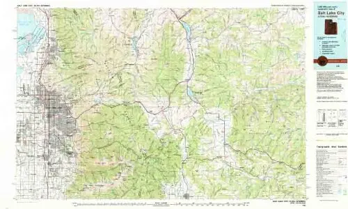 1:100 000-Scale Metric Topographic Map Of Salt Lake City, Utah--Wyoming, 1980 : 30 X 60 Minute Series (Topographic) (Sudoc I 53.11/4:40111-E 1-Tm-100/981) [Map] 1