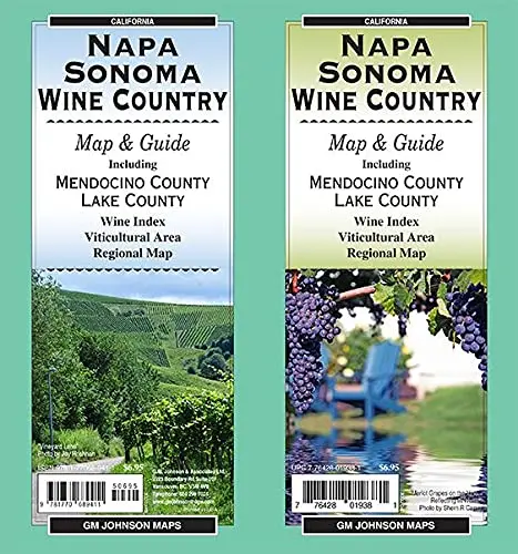 Napa & Sonoma Wineries, California Guide Map 1