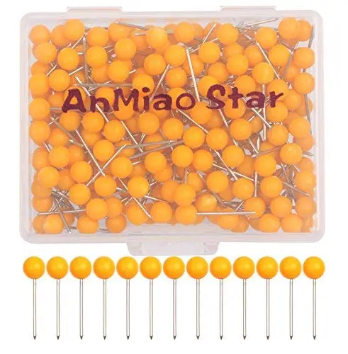 Anmiao Star 200Pcs 1/8 Inch Map Tacks (Orange) 1