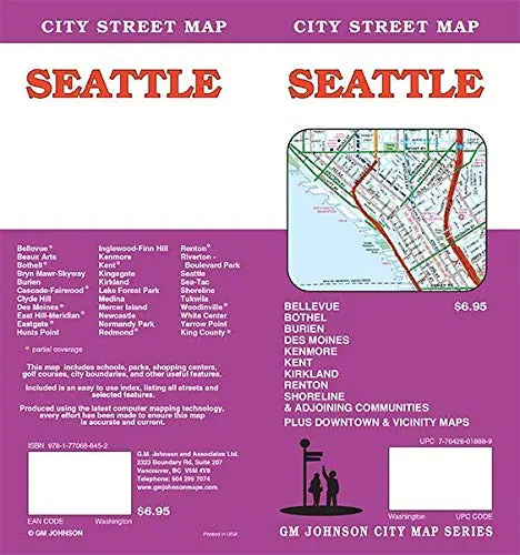 Seattle Washington Street Map [Map] Gm Johnson 1