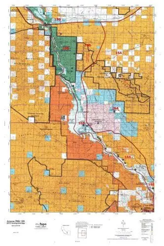 Arizona 16B Hunt Area / Game Management Unit (Gmu) Map 1