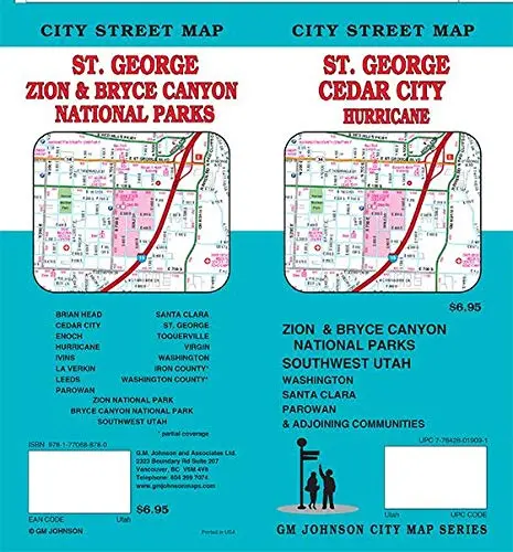 St George / Cedar City / Hurricane / Zion & Bryce Canyon, Utah Street Map [Map] Gm Johnson 1
