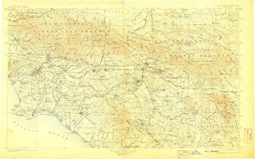 Southern California Topograhic Map, Jumbo Sheet No. 1 [Dry Erase Laminated] 1907 [Map] United States Geological Survey 1