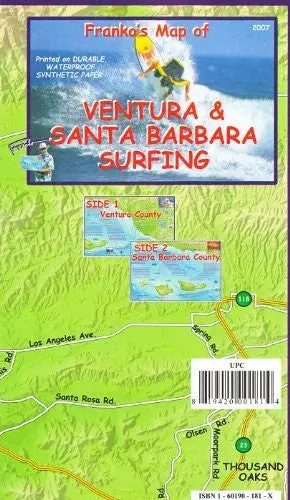 Franko's Map Of Ventura & Santa Barbara Surfing [Map] Frank Nielsen 1