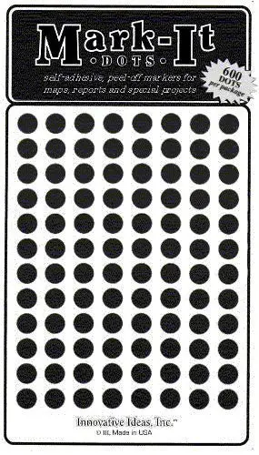 Medium 1/4" Black Dots 2 Pack (1200) 1