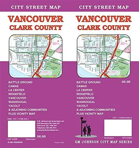 Vancouver / Clark County, Washington Street Map Gm Johnson 1