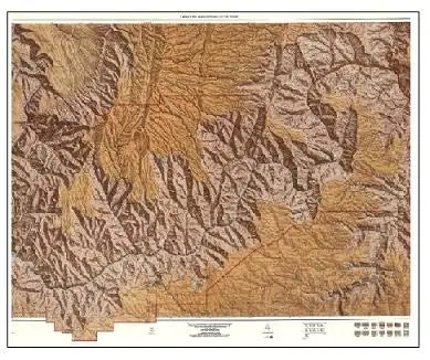 Grand Canyon Shaded Relief Wall Map Laminated [Map] United States Geological Survey 1