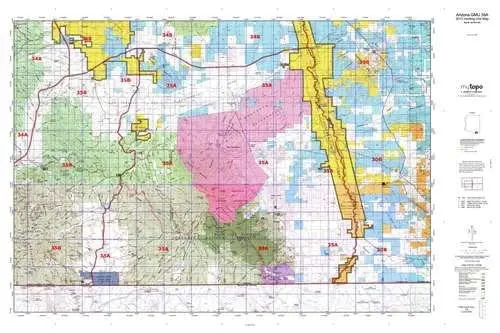 Arizona Gmu 35A Hunt Area / Game Management Unit (Gmu) Map 1