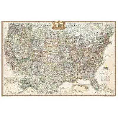 National Geographic - United States Executive Map, Enlarged & Laminated Poster By National Geographic 69 X 48In 1