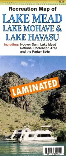 Recreation Map Of Lake Mead * Lake Mohave & Lake Havasu Gloss Laminated [Map] North Star Mapping 1