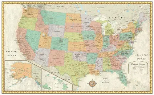 U.S.A. Wall Map (Classic Edition, Large, Dry Erase Laminated) 1