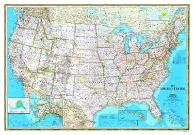 United States Classic Political Reference Wall Map Premium Mounted 1