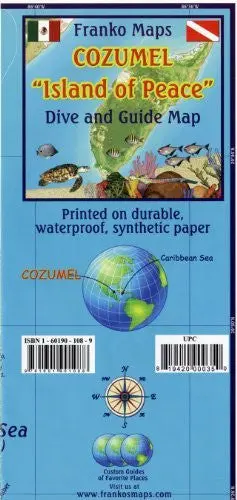 Cozumel "Island Of Peace" Dive And Guide Map [Paperback] Franko 1