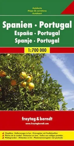 Spain And Portugal Road Map Freytag & Berndt 1