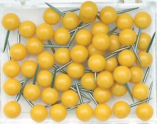 1/4 Inch Map Tacks - Yellow 1