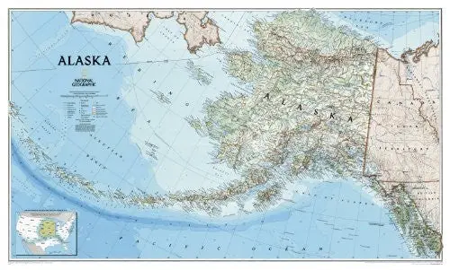 Alaska Wall Map Laminated National Geographic Maps 1