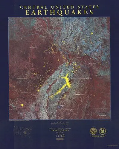 Central United States Earthquakes (Tus5667) [Map] United States Department Of The Interior Geological Survey; St. Louis University; Memphis State University; Landsat And Environmental Research Institute Of Michigan 1