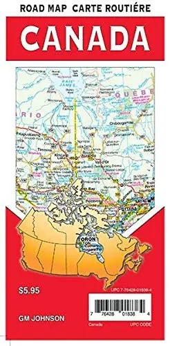 Laminated Canada Folded Road Map - English And French 1