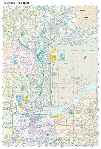 Scottsdale - Salt River Corridor Jumbo Dry-Erase Laminated [Map] Phoenix Mapping Service 1