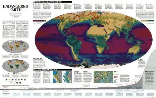 Endangered Earth Wall Map (Tubed) [Map] National Geographic Maps 1