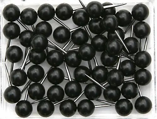 1/4 Inch Map Tacks - Black 1