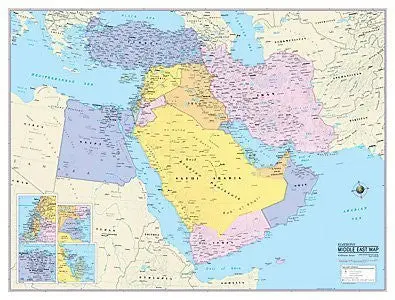 Middle East Crisis Superior Map (Collectors Series) Langenscheidt Publishers 1