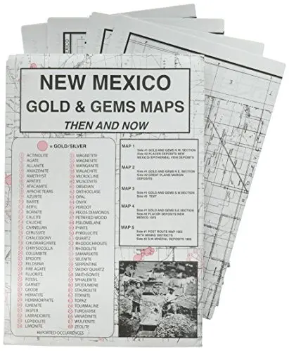 New Mexico, Gold & Gems, Map Set Then & Now [Map] M.L Preston 1