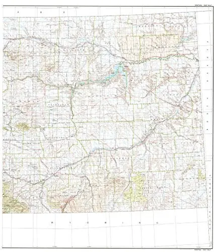 State Of Montana East Half Base Map With Highways And Contours [Map] United States Geological Survey And United States Department Of The Interior Geological Survey 1