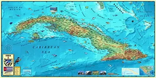 Decorative Cuba Wall Map *Laminated* 36"X72" [Map] Compart Maps 1