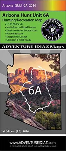 Arizona Hunt Unit 06A Map - Exceptional Design And Readability - 1:100,000 Scale & Water Resistant - Multi-Sourced Road Names - Extensive Water Source Icons - Compact & Field Ready! 1
