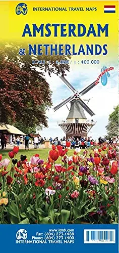 Amsterdam & Netherlands Travel Reference Map (Waterproof) 1:8,000/1:400,000 1