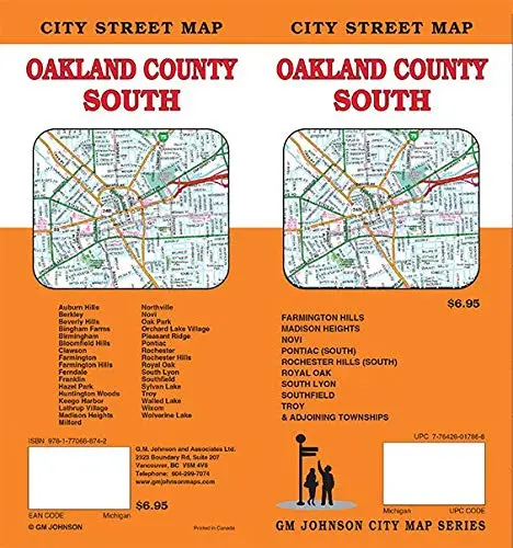 South Oakland County, Michigan Street Map [Map] Gm Johnson 1