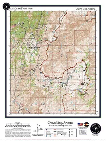 Crown King, Arizona Topographic Wall Map Keepsake Poster/Off-Road Series 1