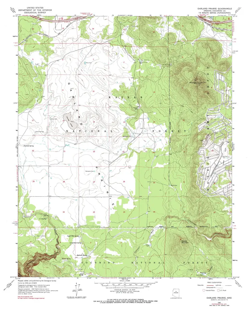 Garland Prairie, Az 7.5' 1963 Pi 1974 [Map] United States Geological Survey 1
