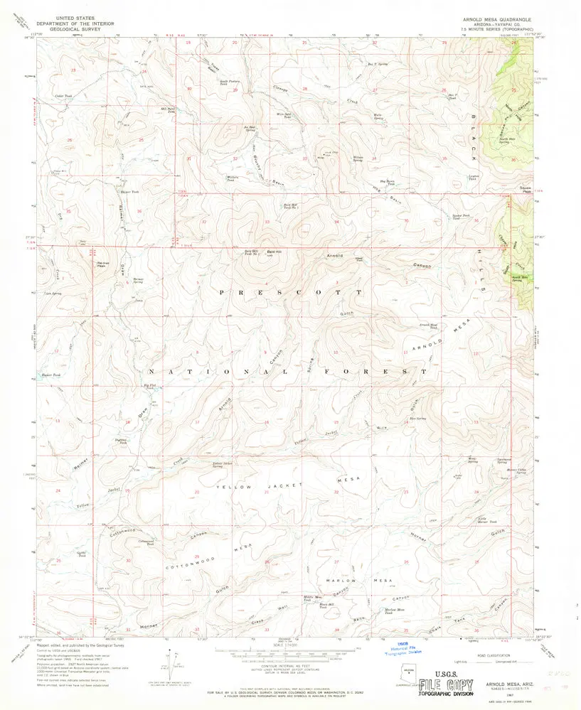 Arnold Mesa, Az [Map] United States Geological Survey 1