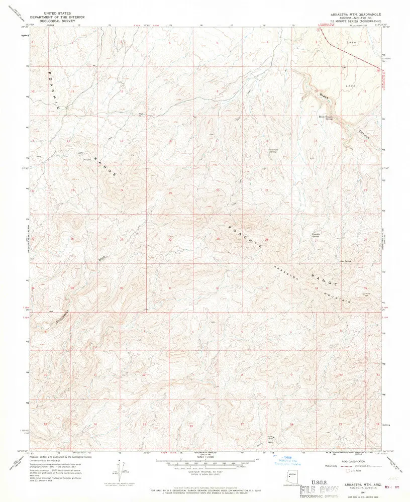 Arrastra Mtn, Arizona [Map] United Stated Geological Survey 1