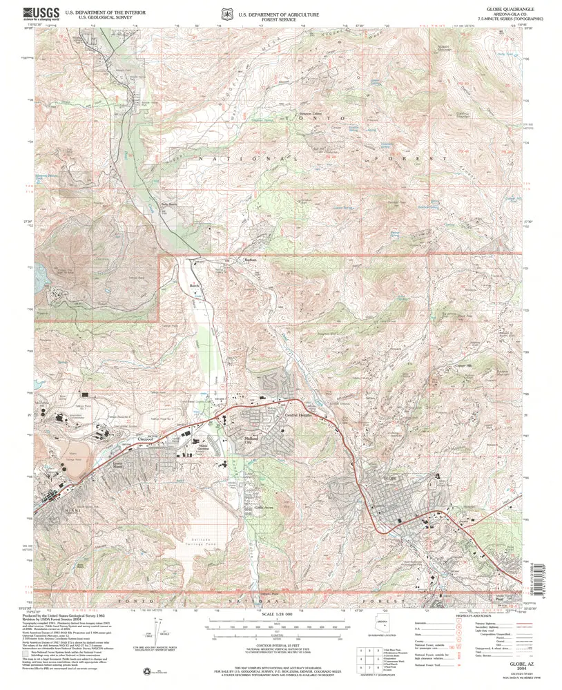 Globe, Arizona 7.5'×7.5' 2004 [Map] United States Geological Survey 1