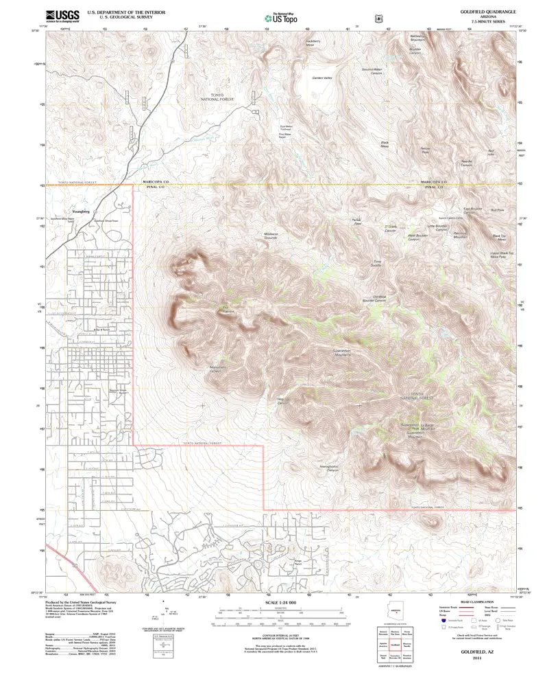 Goldfield, Arizona 2011 (Us Topo 7.5'×7.5' Topographic Quadrangle) [Map] United States Geological Survey 1