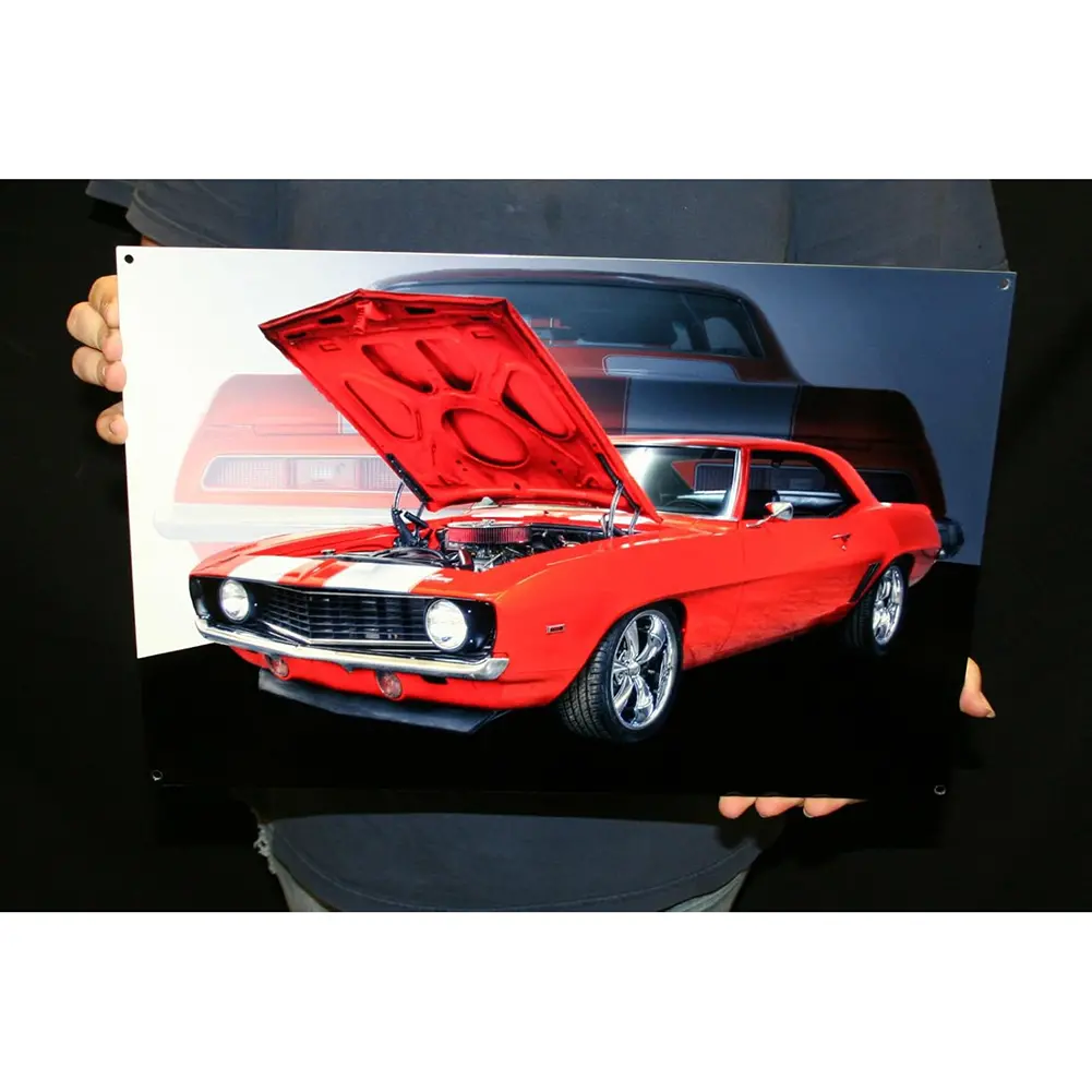 1969 Camaro Ss Wall Art Metal Sign - 18" X 12" (Blem) 1