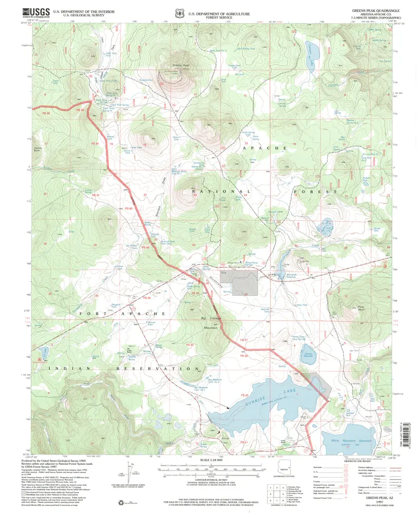 Greens Peak, Az 7.5' 1997 [Map] United States Geological Survey 1
