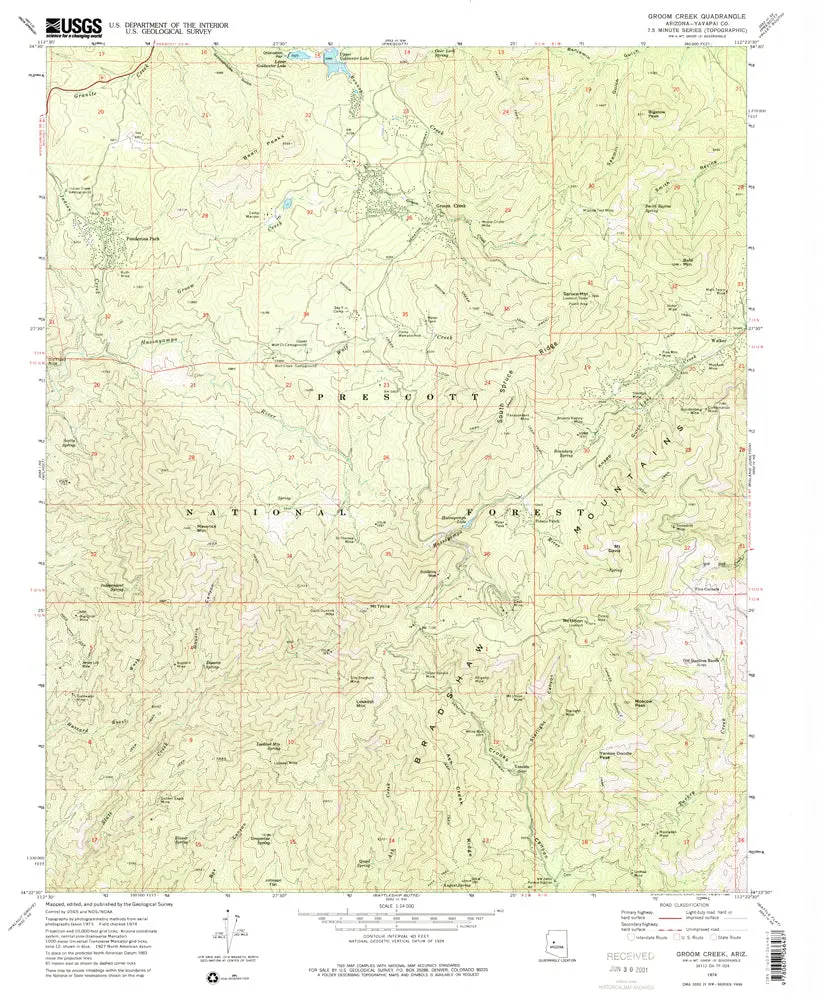 Groom Creek, Arizona 1974 (7.5'×7.5' Topographic Quadrangle) 1