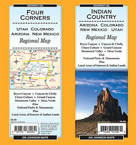 Indian Country / Four Corners (Az,Co,Nm,Ut), State Map Gm Johnson 1