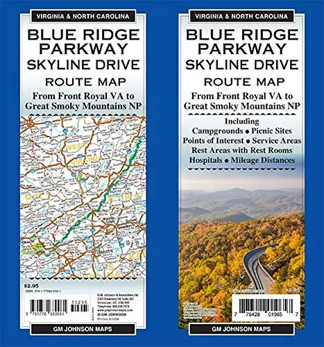Blue Ridge Parkway / Skyline Drive, North Carolina Virginia Route Map [Map] Gm Johnson 1
