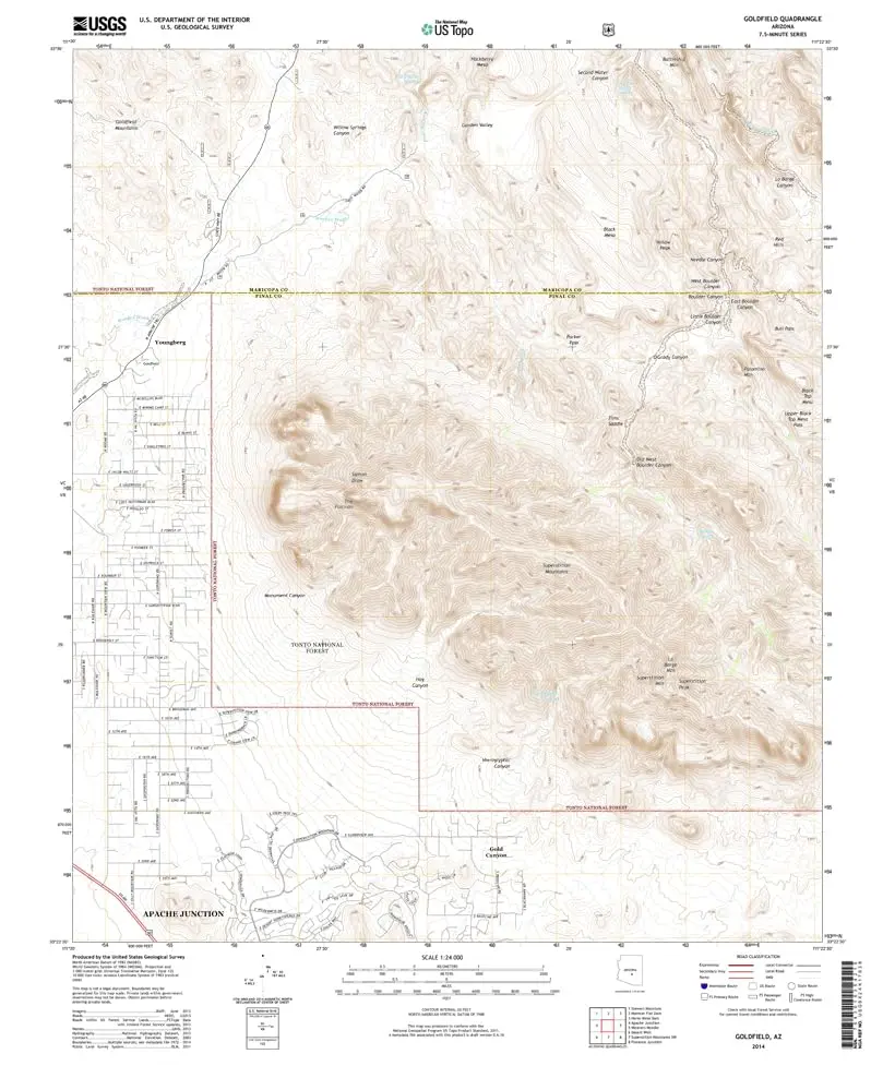Goldfield, Arizona 2014 (Us Topo 7.5'×7.5' Topographic Quadrangle) 1