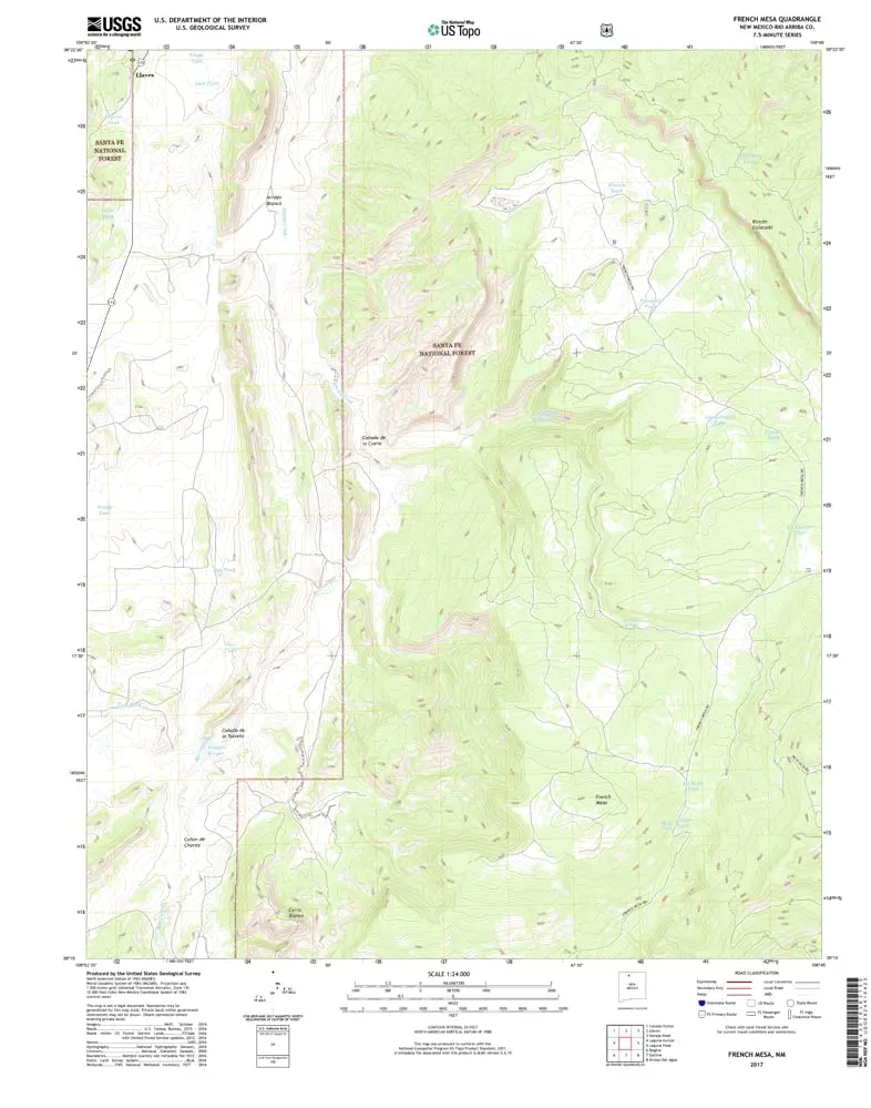 French Mesa, New Mexico 2017 (Us Topo 7.5'×7.5' Topographic Quadrangle) [Map] United States Geological Survey 1