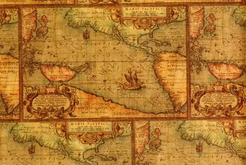 Antique Map Gift Wrap 2' X 8' 1